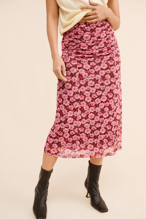 Mink Pink Dakota Mesh Skirt Carnation-Ditsy