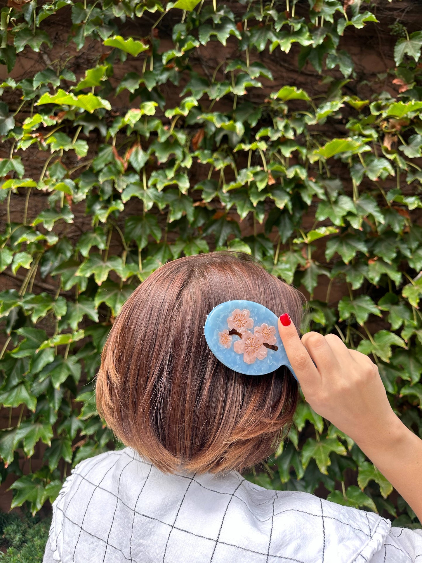 Solar Eclipse Hand-painted Cherry Blossom Handbag Hero Brush