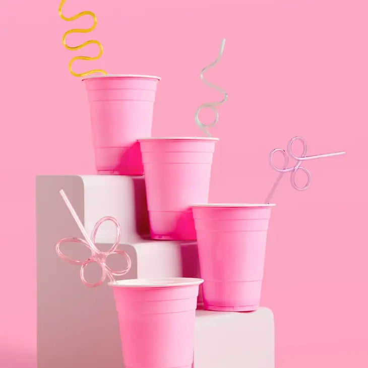 Reusable Pastel Party Swirly Straws
