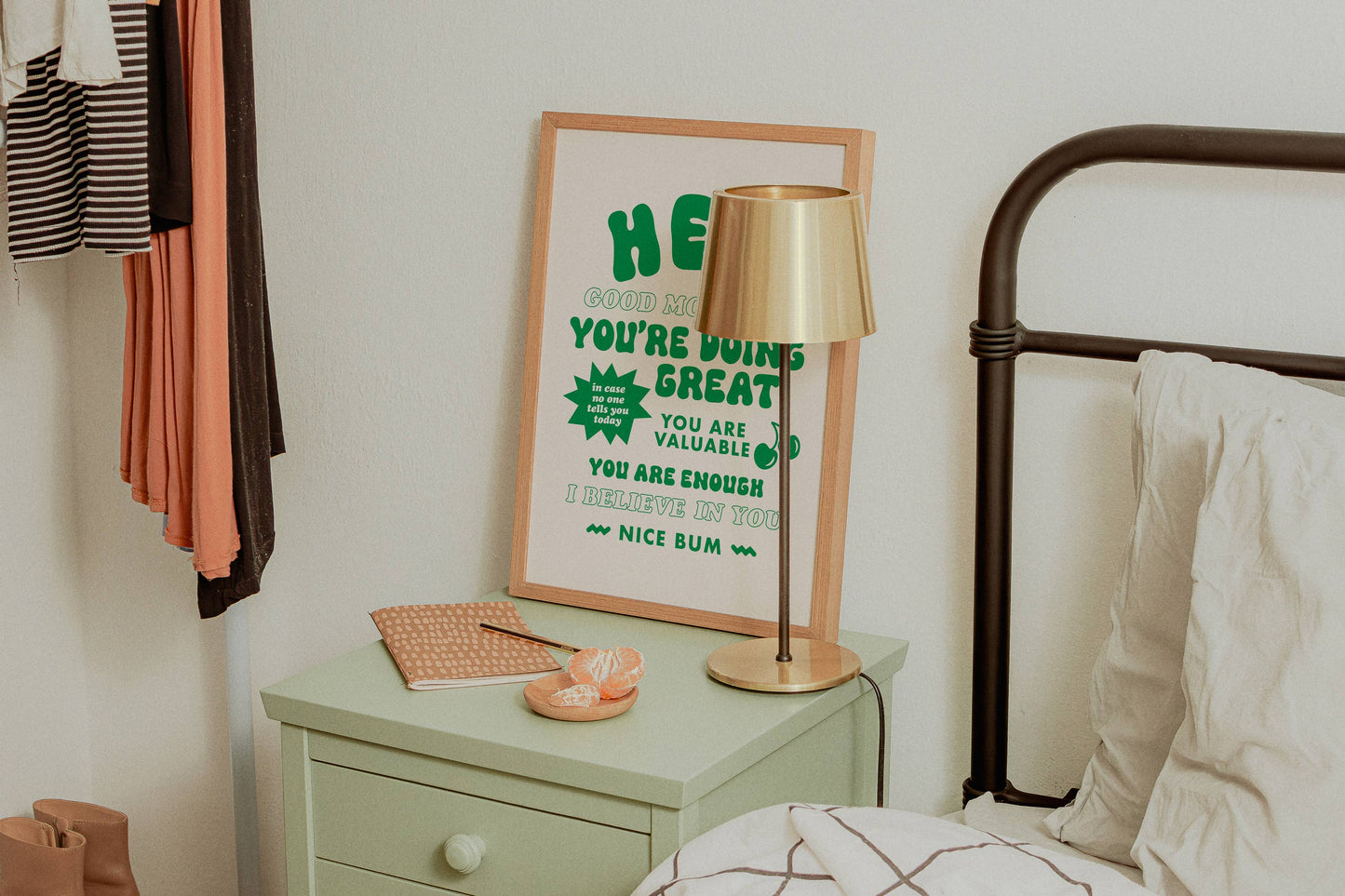 Hello, Good Morning. You're Doing Great Print Green