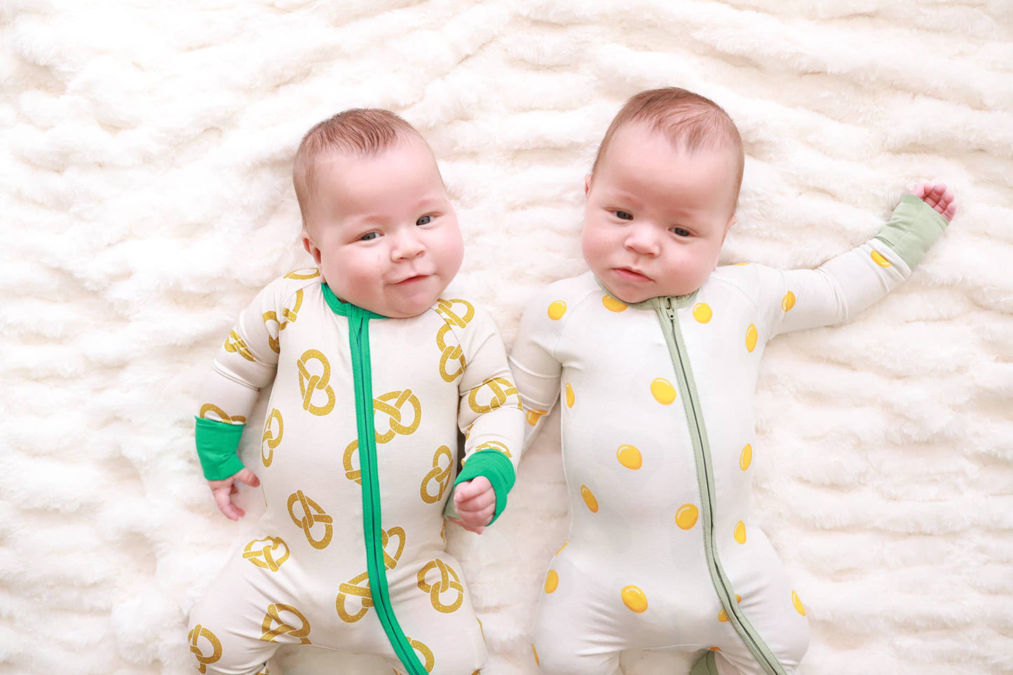 Strawberry Print 2-way zip romper footy sleeper