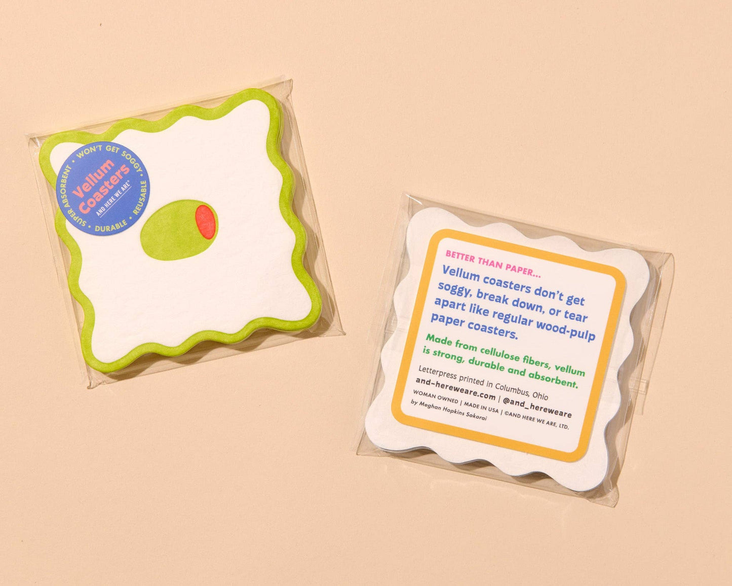 Olive Reusable Vellum Coasters