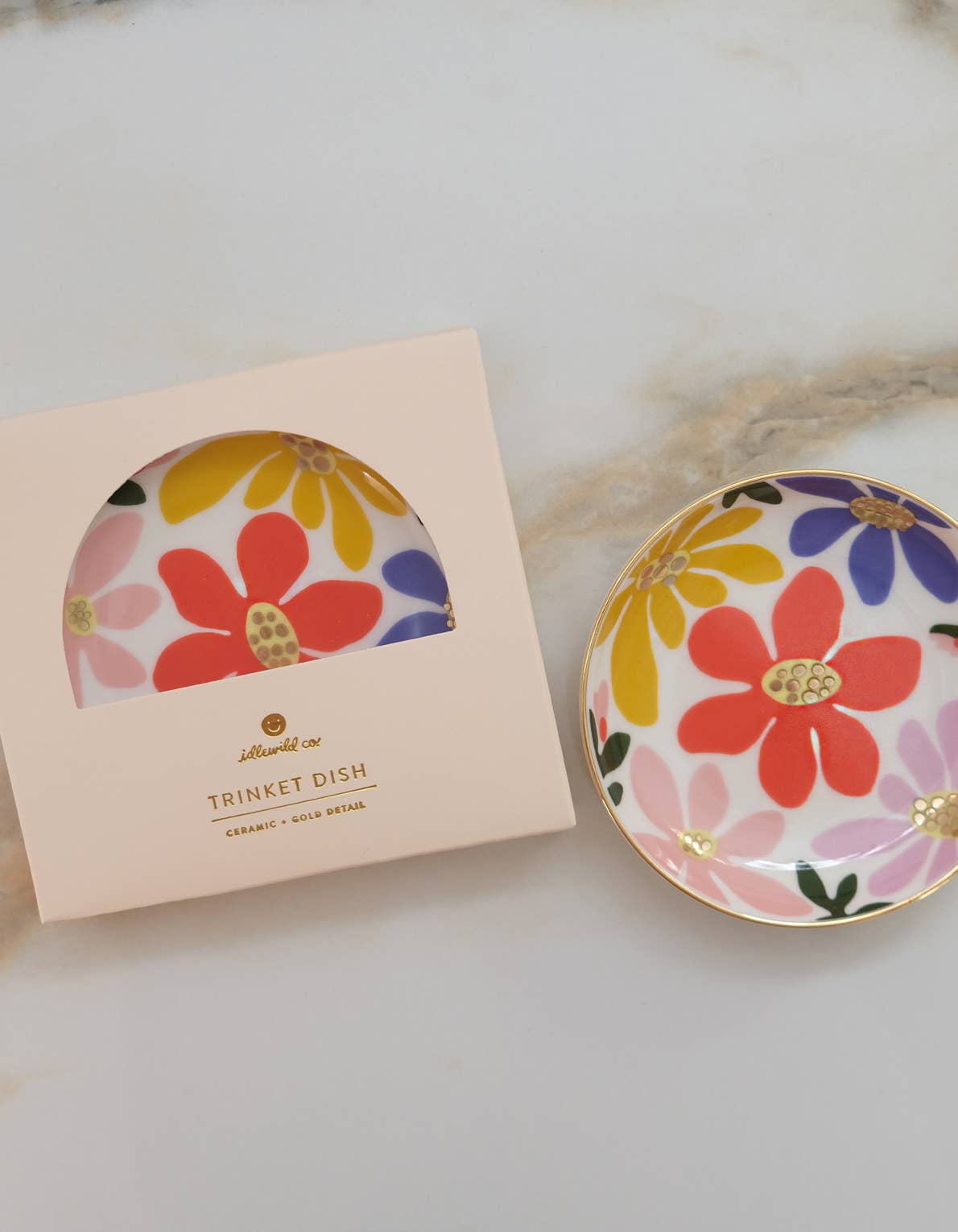 Porcelain Trinket Dish Primary Blooms