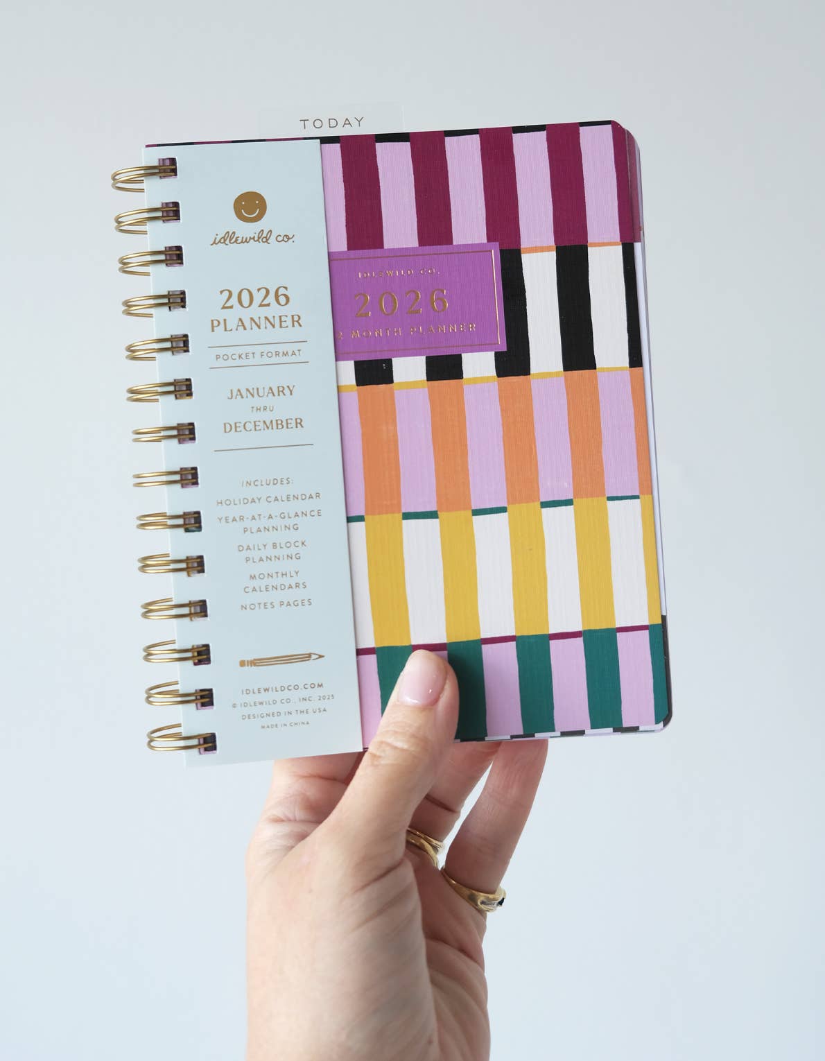 2026 Pocket Size Planner- Painted Stripes