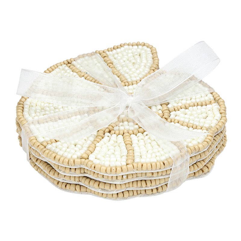 Shell Beaded Coasters - Set of 4