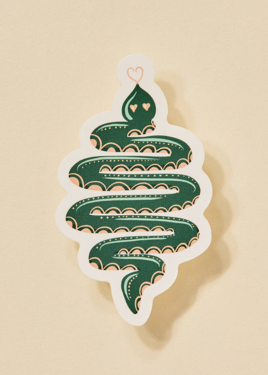 Heart Eyes Snake Illustrated Sticker
