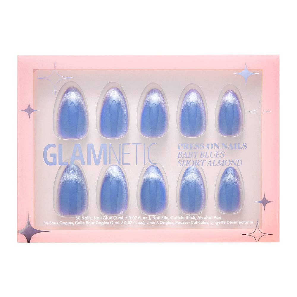 Glamnetic Press-On Nails|Pastel Blue|Velvet Metallic Finish