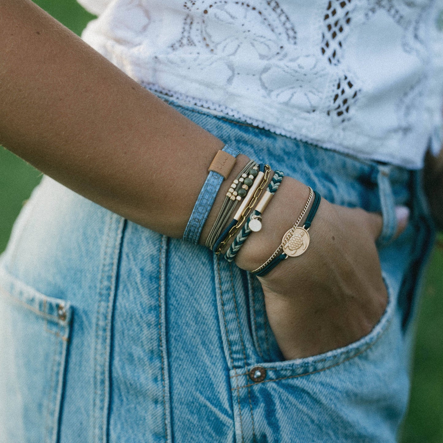 K'lani "Journey" Green Sea Turtle Hair Tie Bracelets