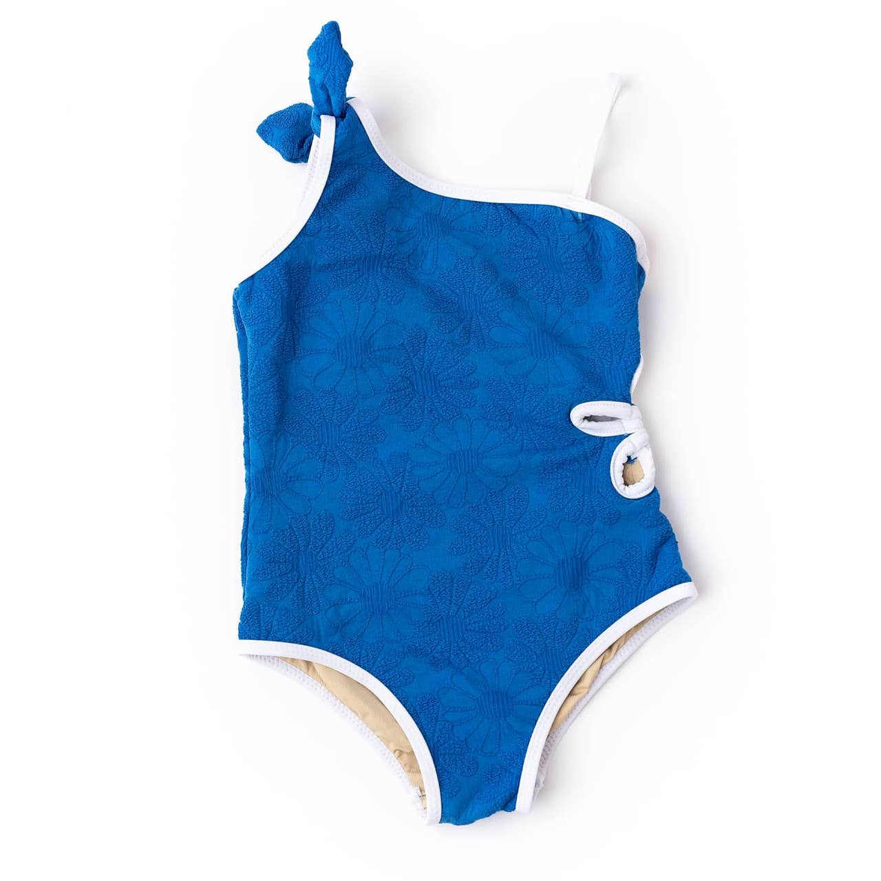 Shade Critters Royal Blue Floral One Shoulder One Piece