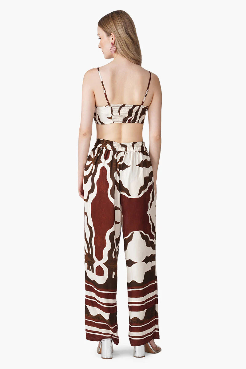 America & Beyond Tribal Print Red Crop Top