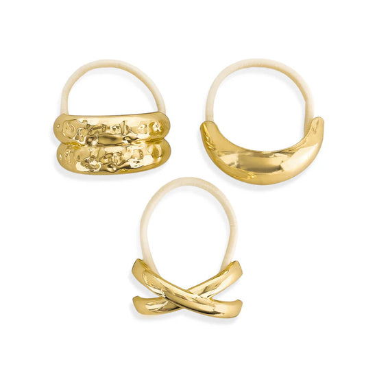 Load image into Gallery viewer, Gold Hair Tie Cuff Set
