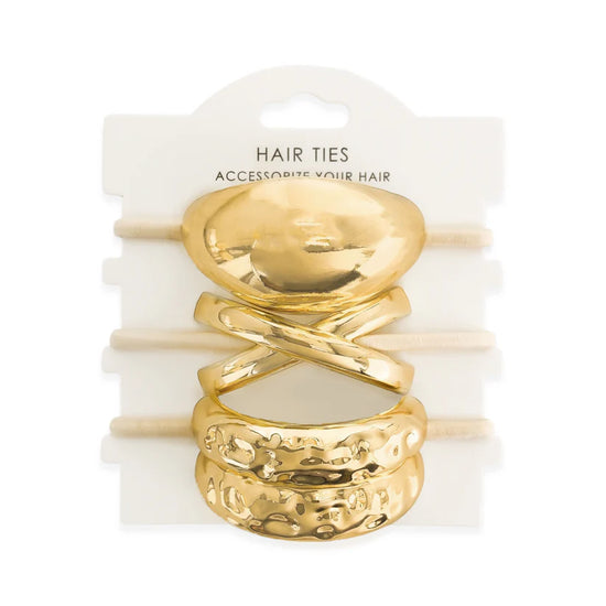 Load image into Gallery viewer, Gold Hair Tie Cuff Set
