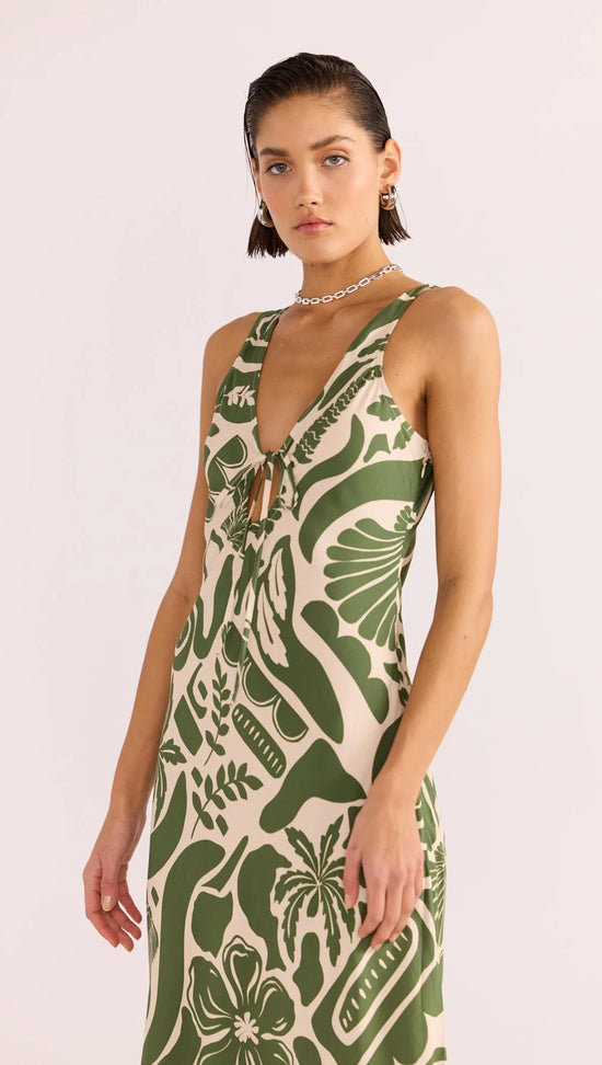 Load image into Gallery viewer, MINKPINK Amos Keyhole Midi Dress Shell Print
