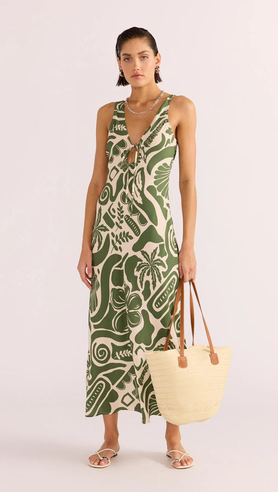Load image into Gallery viewer, MINKPINK Amos Keyhole Midi Dress Shell Print
