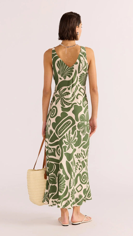 Load image into Gallery viewer, MINKPINK Amos Keyhole Midi Dress Shell Print
