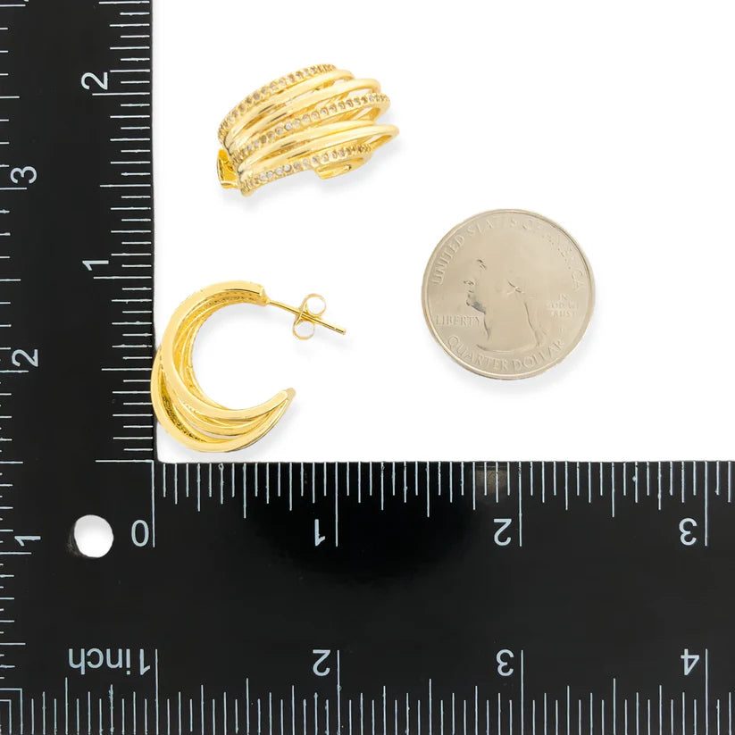 CZ Tri Hoops