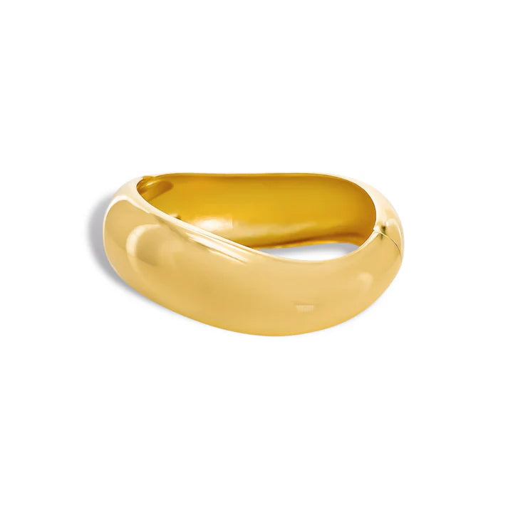 Hinged Gold Bangle Bracelet