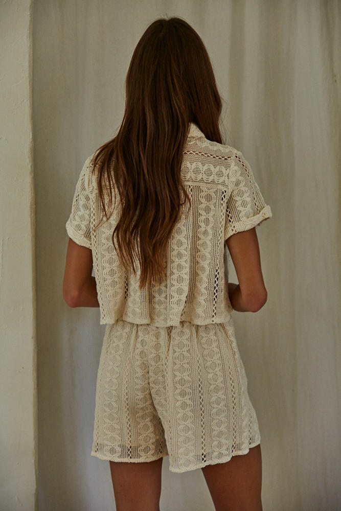 By Together Ryan Crochet Woven Top