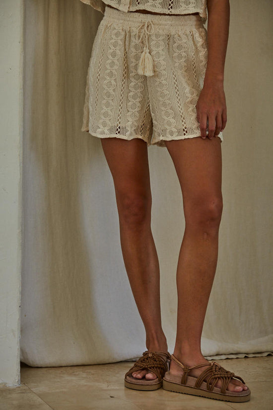 By Together Ryan Crochet Woven Shorts