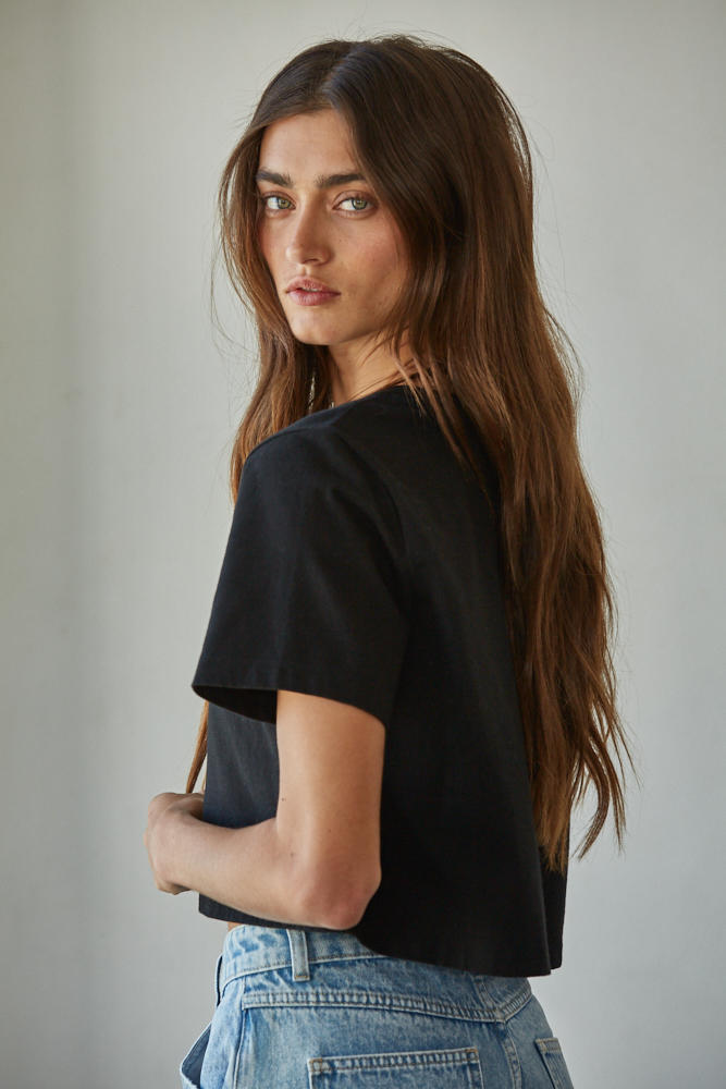By Together Everyday Crop Tee Black
