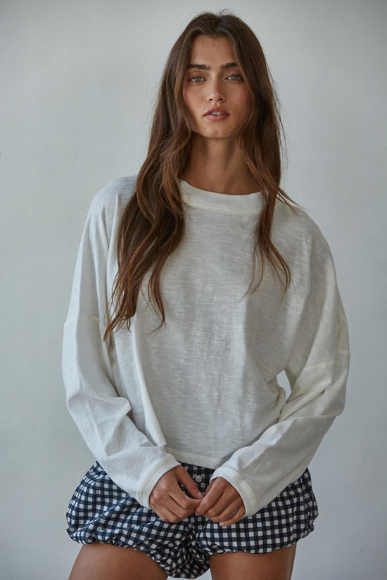 By Together Everyday Mock L/S Knit Top Off White