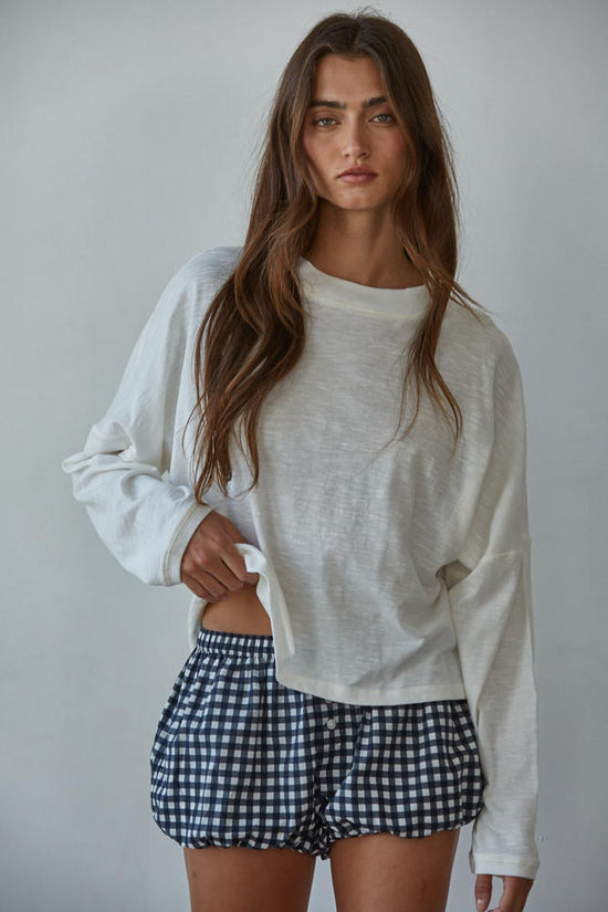 By Together Everyday Mock L/S Knit Top Off White