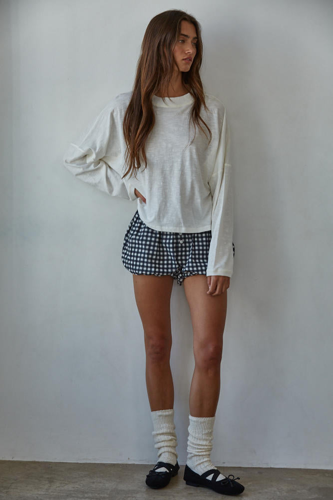 By Together Everyday Mock L/S Knit Top Off White