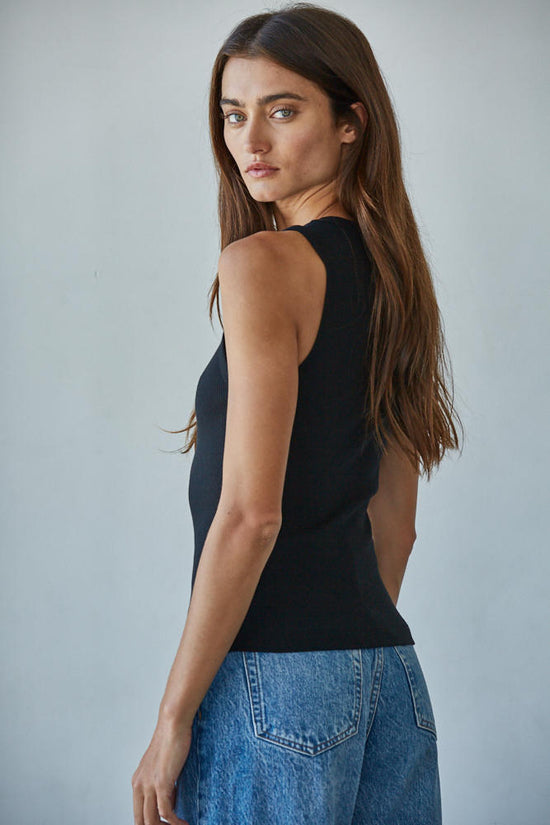By Together Everyday Ribbed Contour Tank Top Black