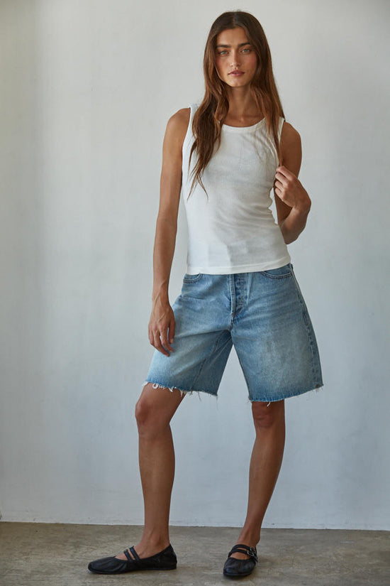 By Together Everyday Ribbed Contour Tank Top Off White