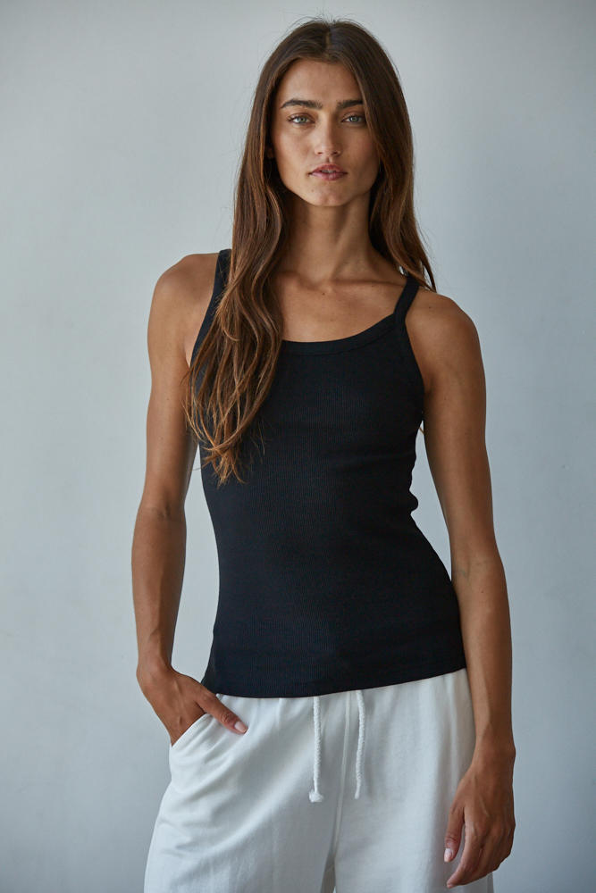 By Together Everyday Ribbed Tank Black