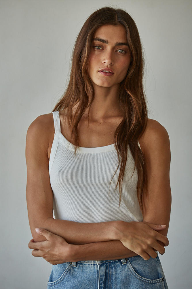 By Together Everyday Ribbed Tank Off White