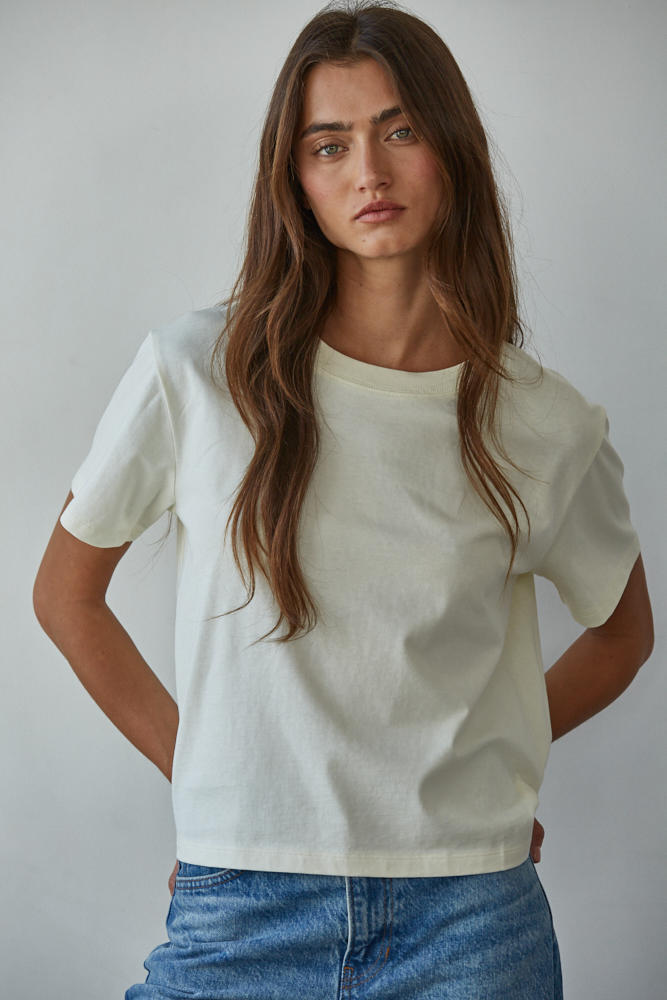 By Together Everyday Crew Knit Tee Cream