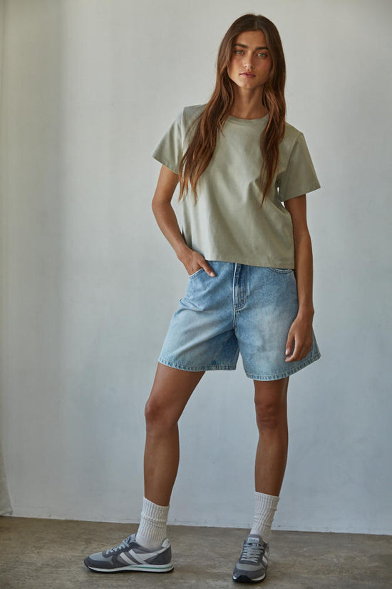 By Together Everyday Crew Knit Tee Light Moss