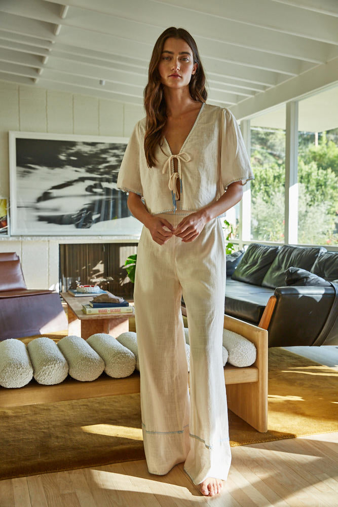 By Together Annaka Tie Front Top