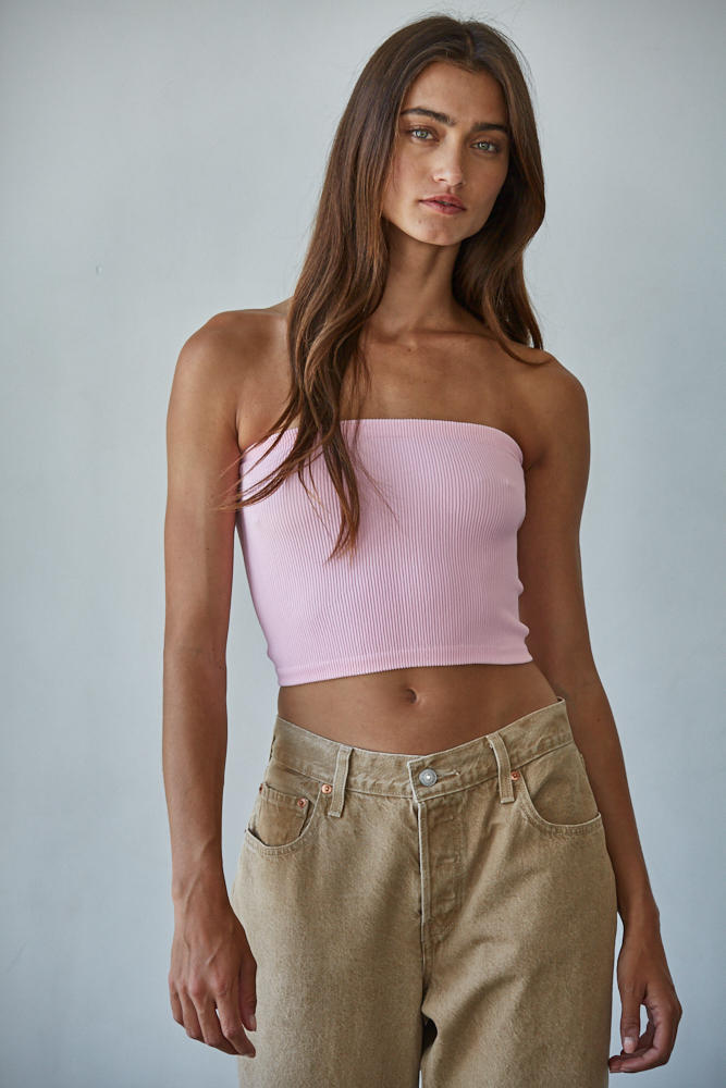 By Together Essential Seamless Bandeau Top Candy Pink