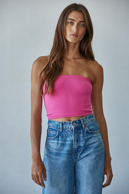 By Together Essential Seamless Bandeau Top Electric Fuchsia