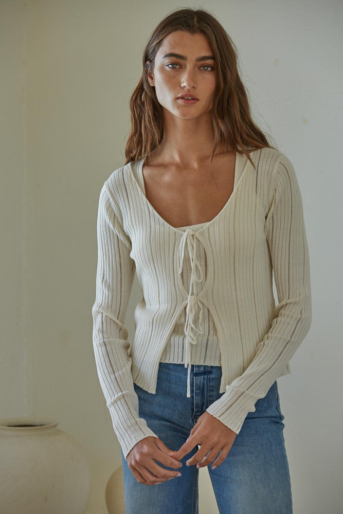 By Together Maisie Cardigan Tie Top