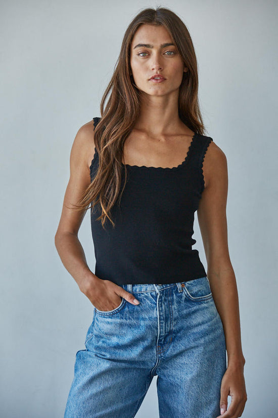 By Together Come Around Tank Sweater Black