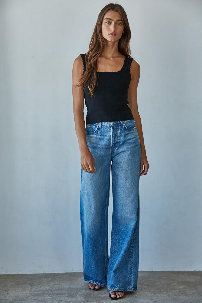 By Together Come Around Tank Sweater Black