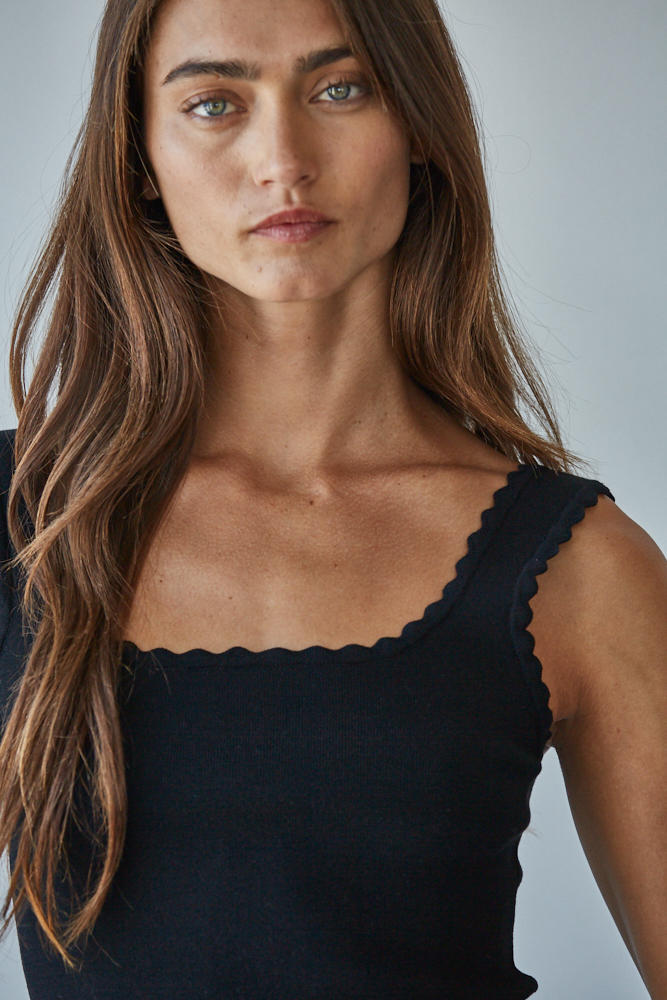 By Together Come Around Tank Sweater Black