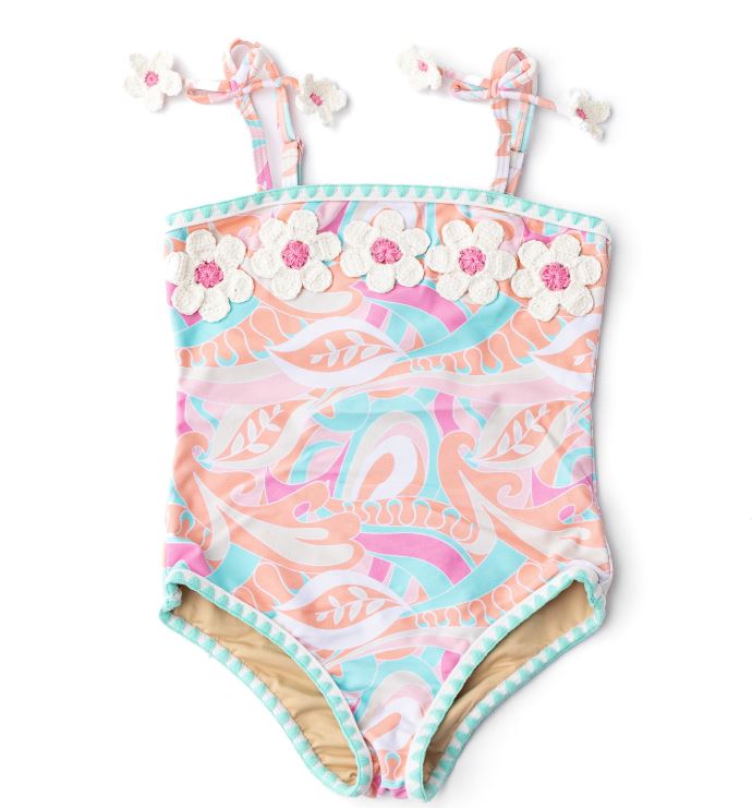 Shade Critters Tutti Fruity Girls Crochet PomPom Swimsuit
