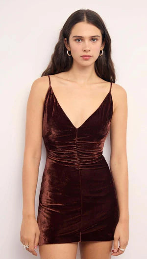 MINIPINK Sonja Chocolate Velvet Mini Dress