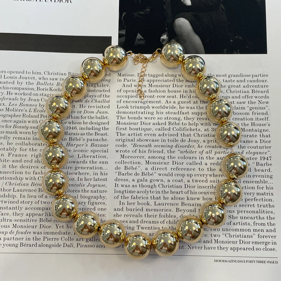 Airotciv By Victoria Melvie Bead Gold Necklace