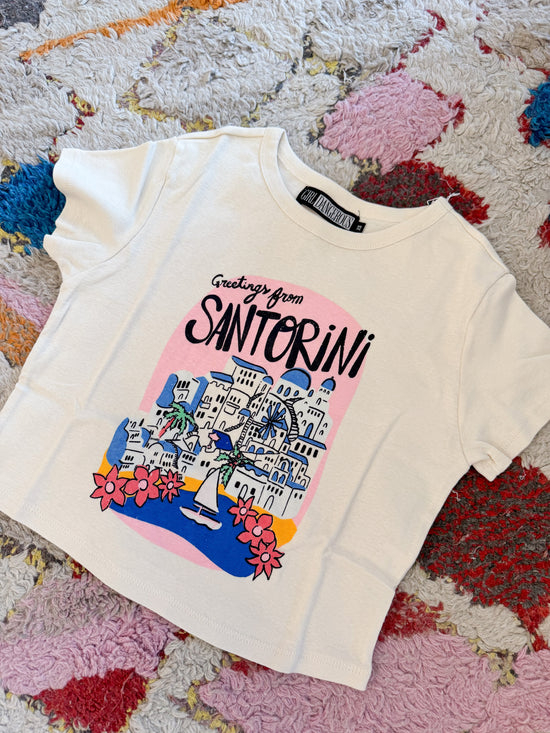 Girl Dangerous  Santorini Crop Graphic Tee