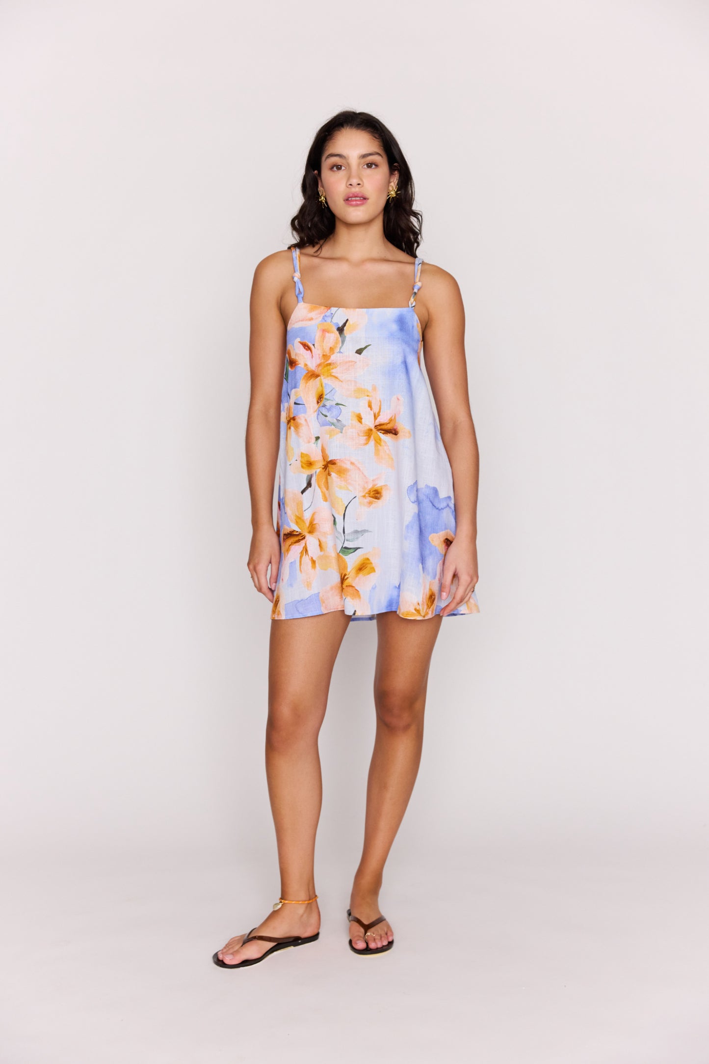 MINKPINKI Floral Sunspell Knot Strap Mini Dress