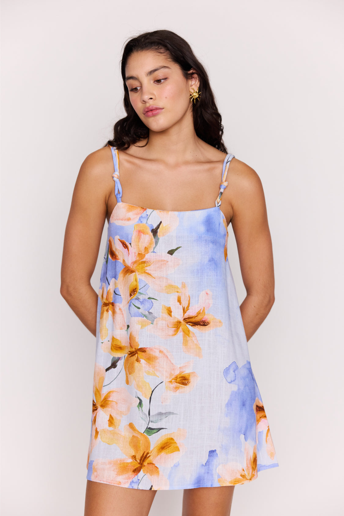 MINKPINKI Floral Sunspell Knot Strap Mini Dress