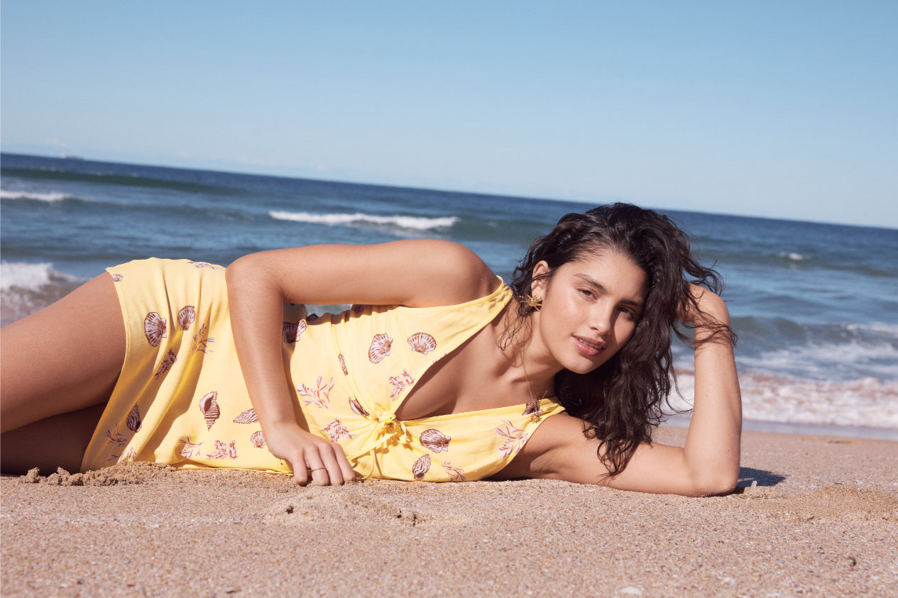 MINKPINK Marisol Keyhole Mini Dress Butter Seashells