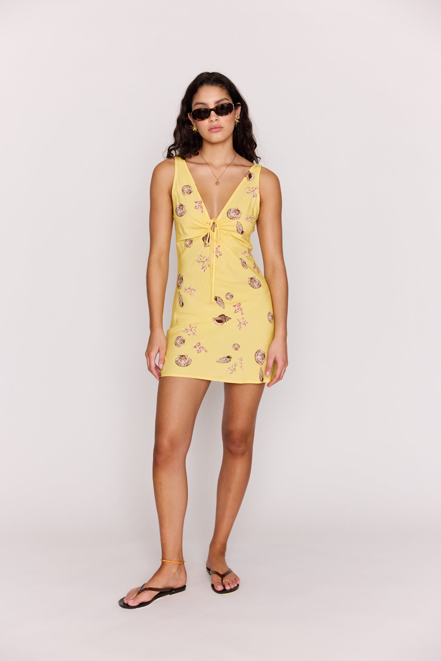 MINKPINK Marisol Keyhole Mini Dress Butter Seashells
