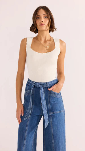Load image into Gallery viewer, MINKPINK Isla Boucle Tank Ivory
