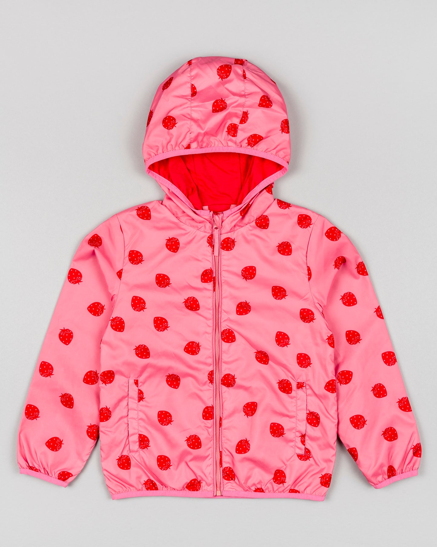 Losan Pink Strawberries Rain Jacket